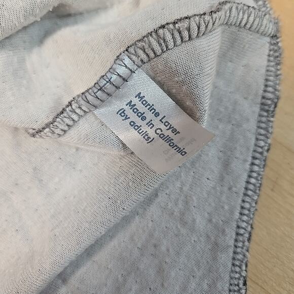 Marine Layer Henley Shirt Mens Size Small Long Sleeve Heathered Gray Made in USA - Picture 8 of 9